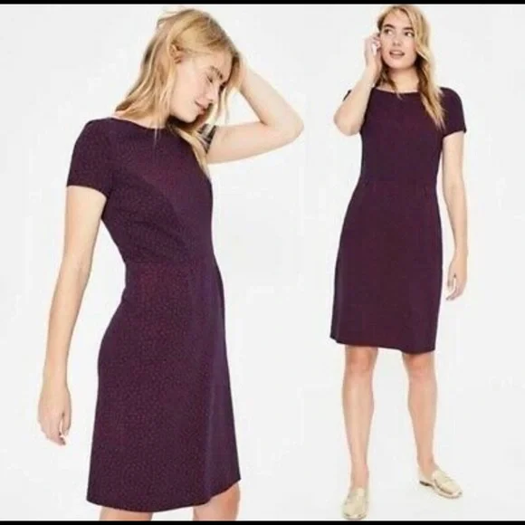 Boden | Dresses | Boden Phoebe Jersey Dress In Navy Spotty Buttercup |  Poshmark